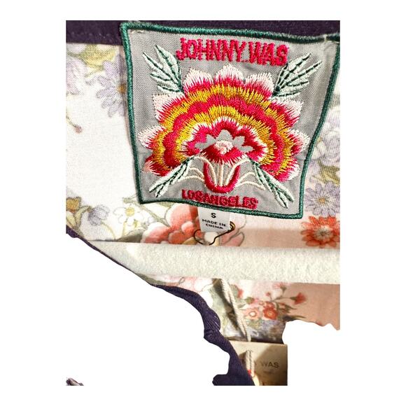 NWT JOHNNY WAS WOMENS DEESS SMALL TIRED HENLEY FLORAL BOHO HIPPIE - Picture 10 of 11